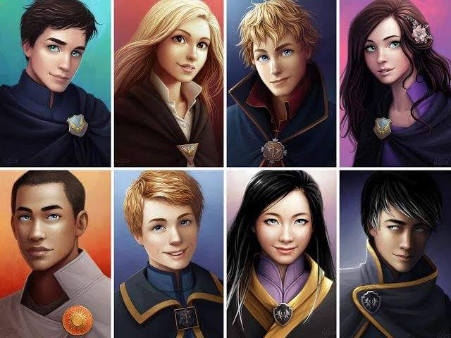 A collage of eight Keeper of the Lost Cities characters